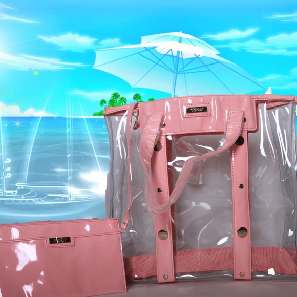 Versace Handbags - Versace Parfums Pink Clear Beach/Tote Bag